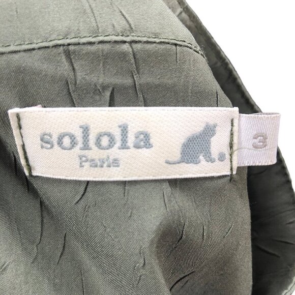 Solola from Paris Vintage Olive Green Crinkle Texture Jacket EU Size 3 - Picture 8 of 8